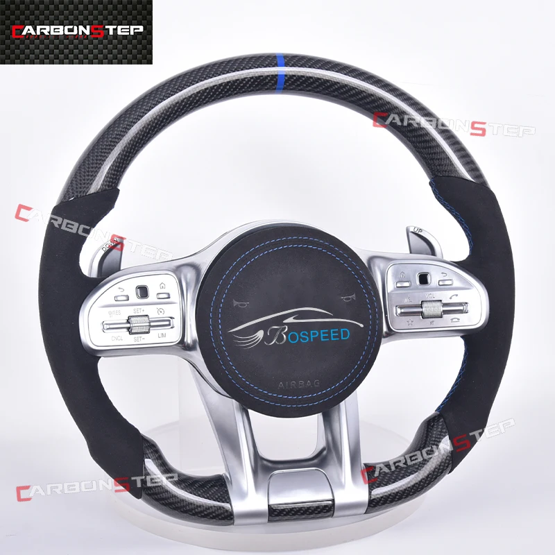 

For Mercedes Benz Carbon Fiber Led Steering Wheel W205 AMG W212 W213 CLA C300 W211 W222 Sports Cars Paddles Upgrade Leather