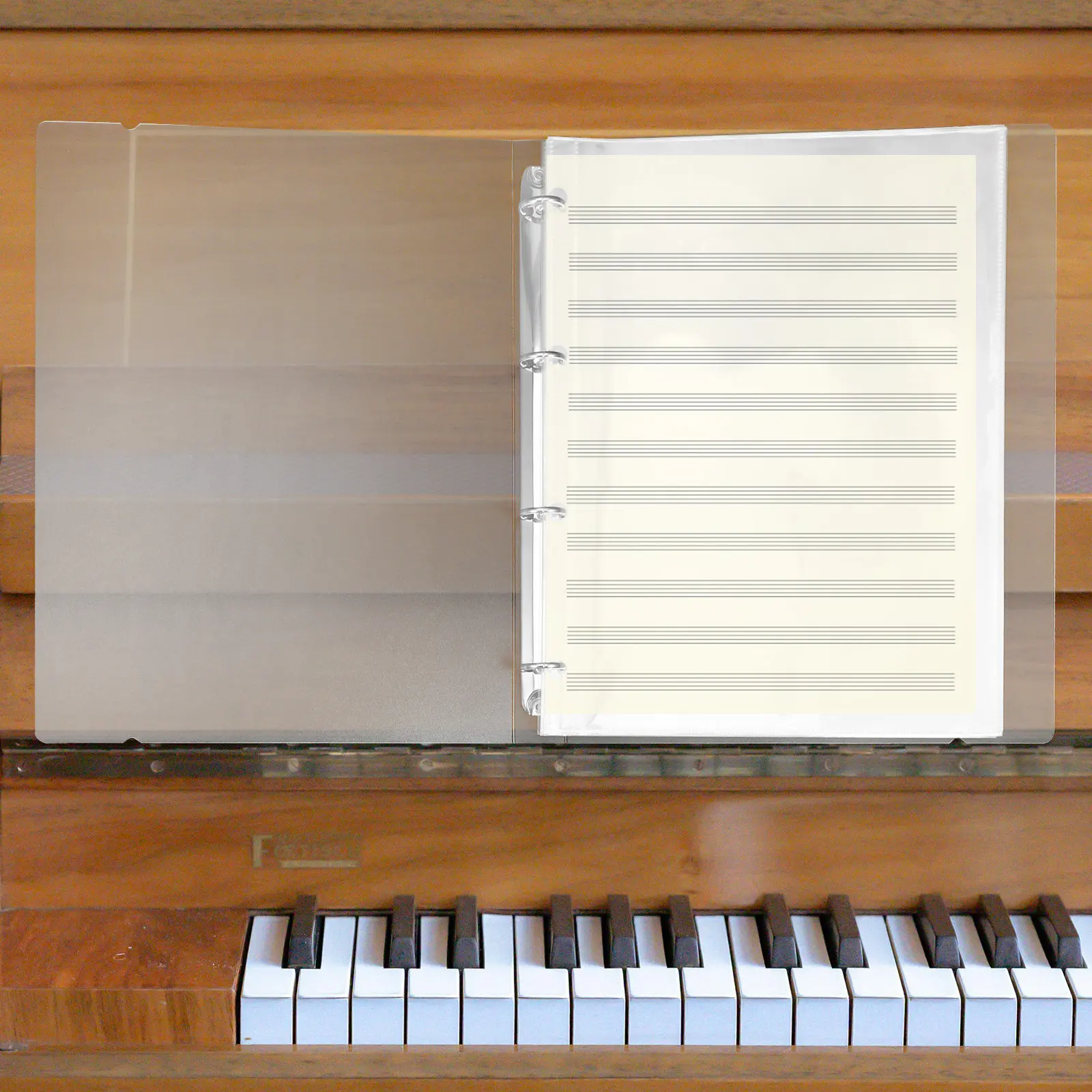 

A4 Sheet Music Folder Binder Transparent 4 Holes Ring Binder O Ring Design Music Holder Document Organizer Protective PP