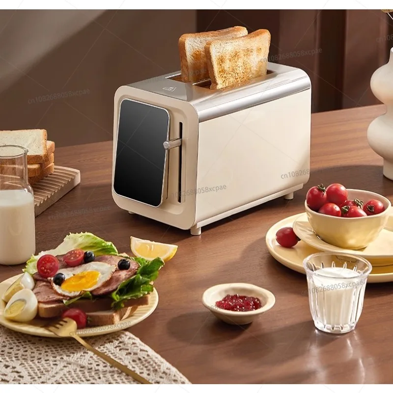 2 Slice Mini Toaster Oven Electric Breakfast Toaster Machine Compact Countertop for Small Kitchen Home Use 65SF2