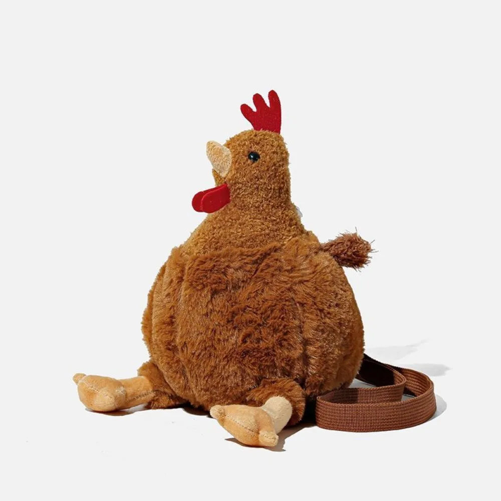 Simulado divertido gallina de peluche creativo lindo juguete bolsa muñeca regalo de cumpleaños mujeres bolsos de mano