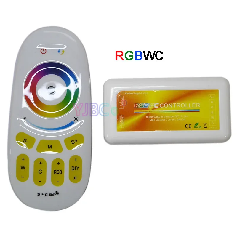 2.4G RGB RGBW RGBWC Touchscreen Afstandsbediening DC12-24V 18A Voor 5050 RGB RGBW RGB CCT LED Strip Tape