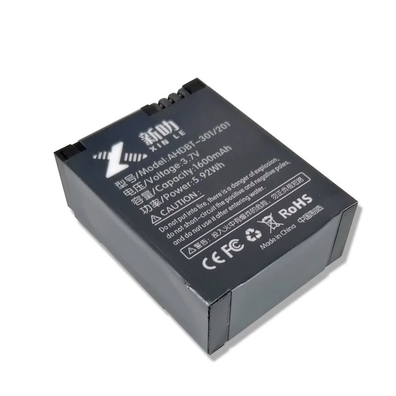 AHDBT-301 201 Camera Battery Charger for GoPro Hero3 Action Camera Battery 3.7V 1600mAh