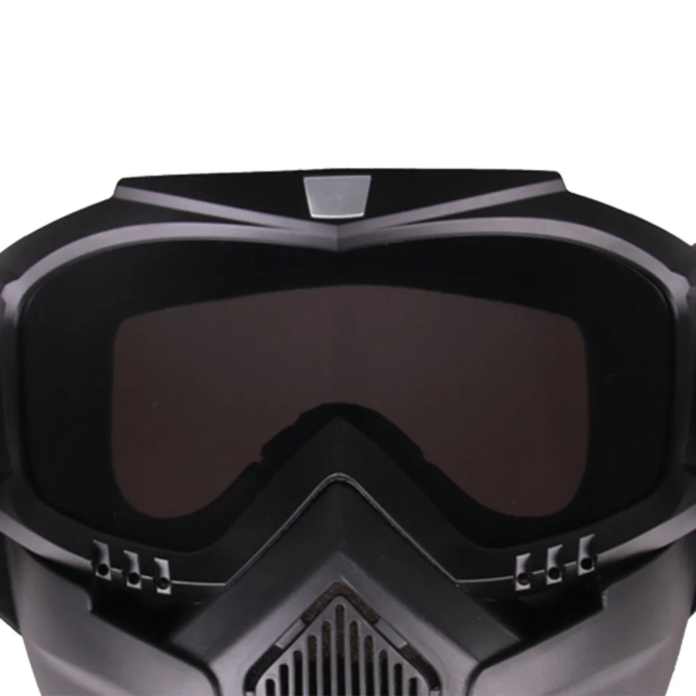 

Anti-Fog Cycling Glasses Motorcycle Face Mask Goggles Detachable Motorbike Lens Black High-Density Sponge Dustproof