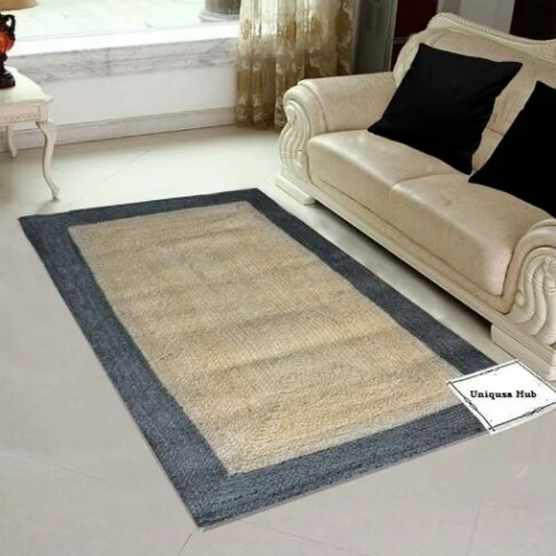 

Home Carpet Natural Woven Jute Handmade Modern Living Area Carpet Runner-up Carpet Decoration Prayer Mat Muslim