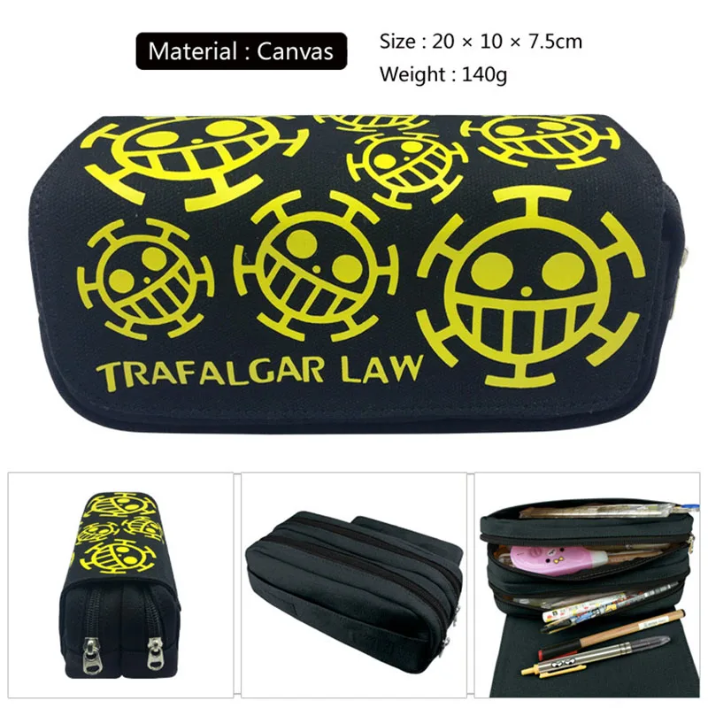 Anime Periphery One Piece School Stationery Pen Case Luffy Zoro Sanji Cartoon Pen Bag Multifunctional Pencil Case Children Gift