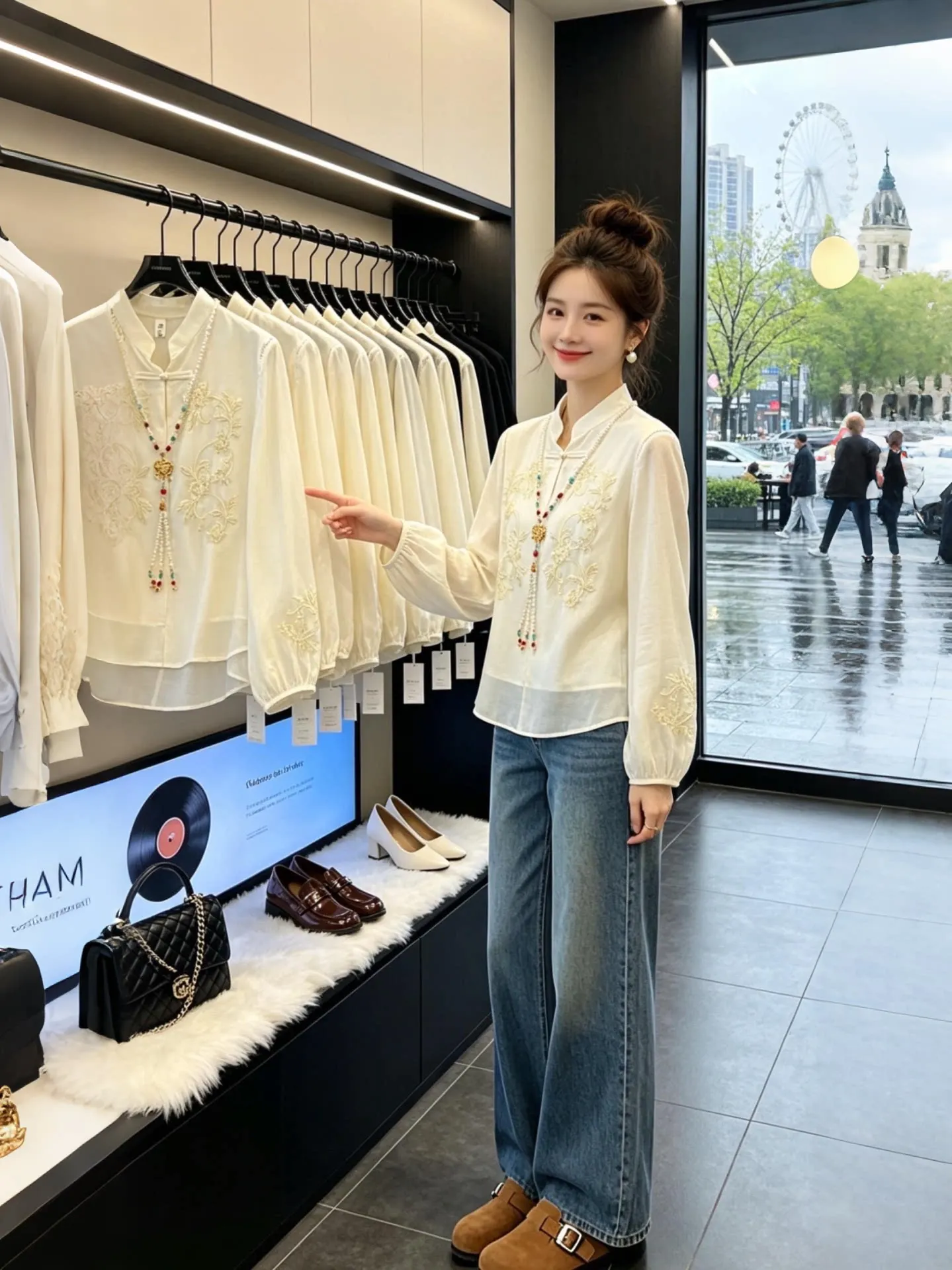 

Spring 2026 Women's Long Sleeve Shirt New Chinese Style Versatile High Intelligence Retro Feel Commute Style Breathable Thin ...