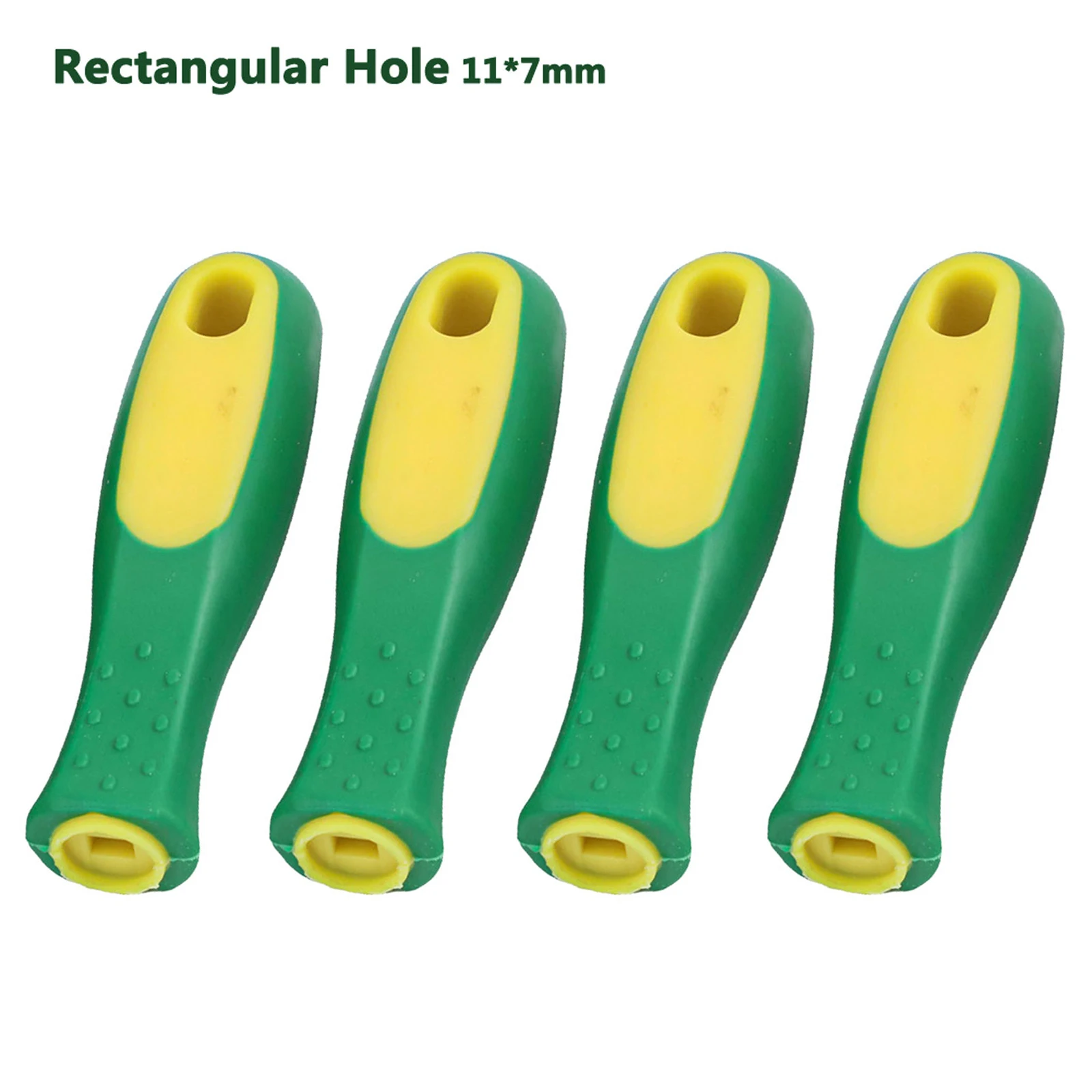 4 Stück Gummi-Feilengriffe, Feilenzubehör, 4–1/3 Zoll Länge, rechteckiges Loch, Feilengriffe für Metallfeile, Holzraspel, Kettensäge