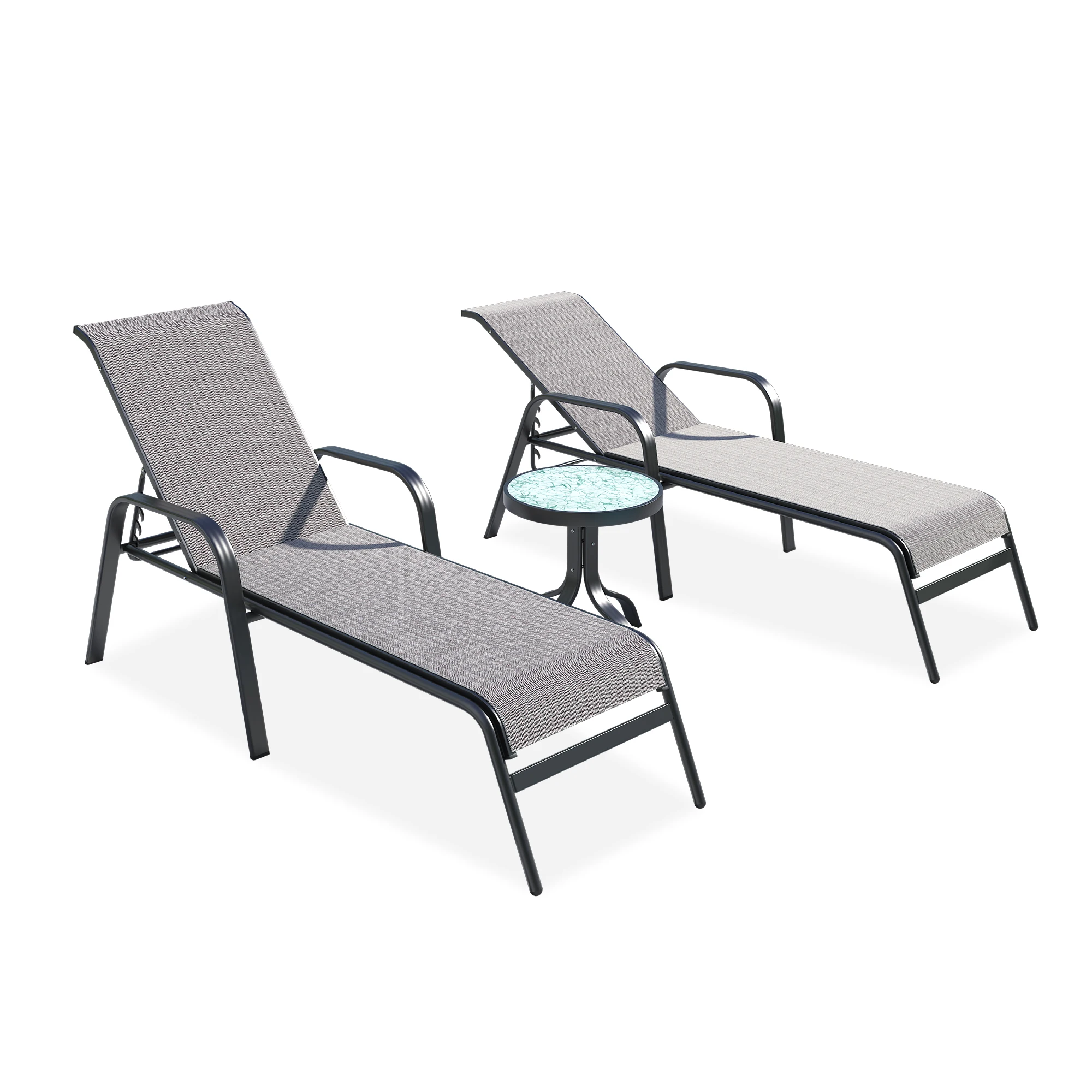 

Fulin Hot Sale Modern Beach Chaise Lounge Furniture Outdoor Garden Aluminium Leisure Chair Patio Poolside Sun Lounger