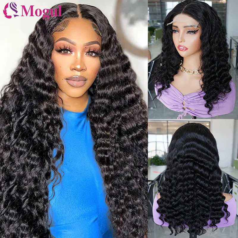 24Inch Deep Wave Frontal Wig Brazilian Transparent 5x5 Lace Frontal Human Hair Wigs Curly Human Hair Lace Frontal Wigs For Women