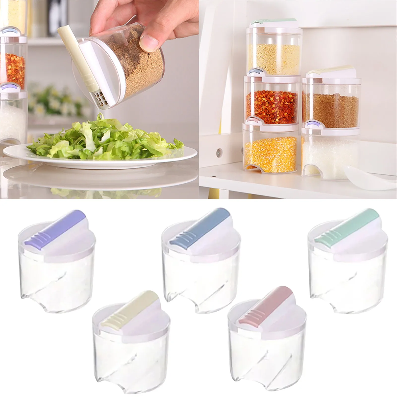 

Kitchen Supplies Seasoning Can Creative Seasoning Bottle Seasoning Box Seasoning Can Set 5 In 1 Mason Jar Storage Rack