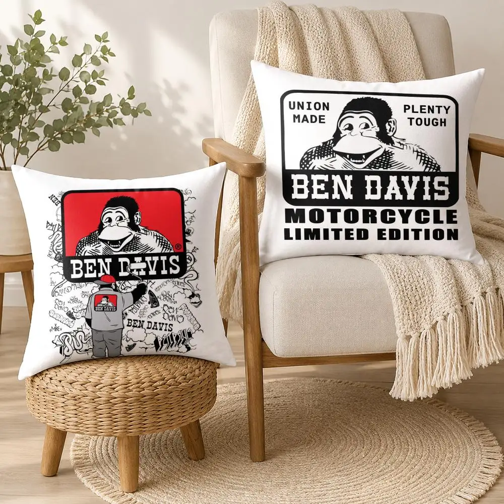 Luxury B-Ben D-Davis Cushion Cover Square Decorative Throw Pillow 40x40cm For Sofa Bedroom Living Room Home Decor