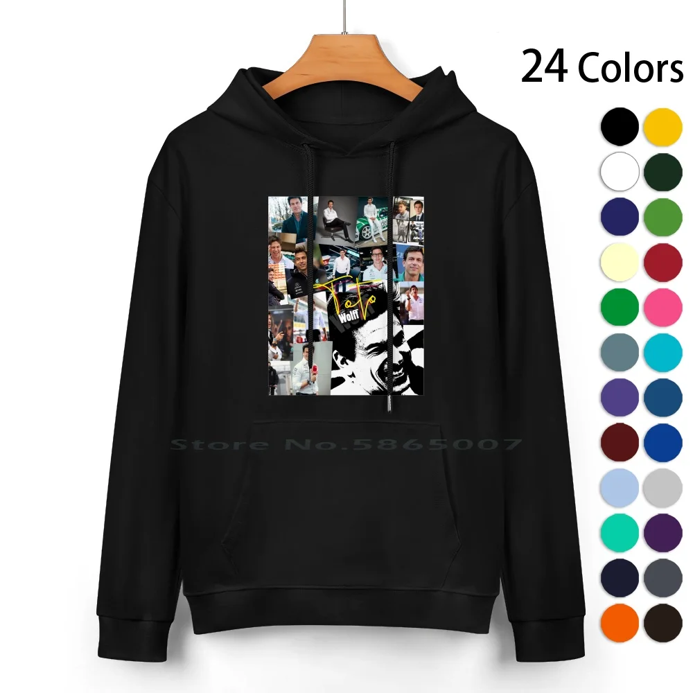 Toto Wolff Pure Cotton Hoodie Sweater 24 Colors Car Race Winner Totowolff Toto Collage Toto Wolff Collage 100% Cotton Hooded