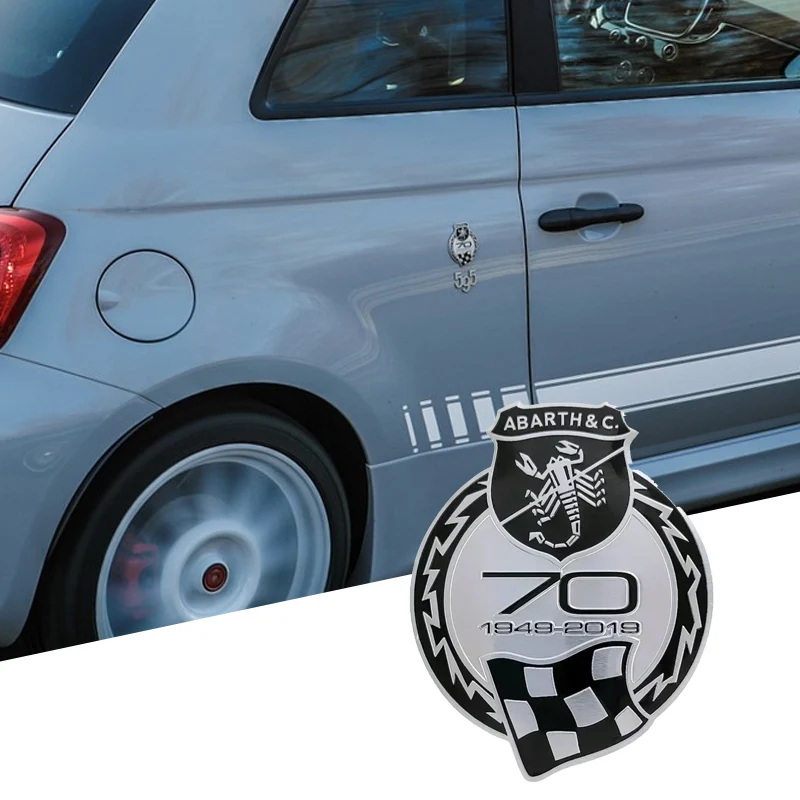 Emblema Lateral para Auto Fiat Abarth TIPO TORO Uno 124 Spider 500 500L Panda Punto Idea LINEA MOBI, Adhesivo con Logotipo para la Parte Trasera