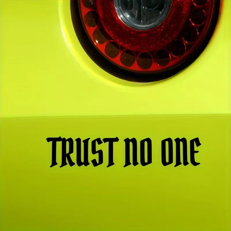 A 'Never Trust Anyone' Vasin Sticker, 7.6 Inches, Self-Adhesive Automotive Decal, Matte Finish, JDM Style, Suitable for Motorcyc