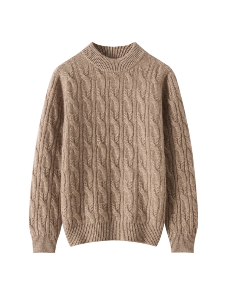 Children's Clothes Pullover Knit 100% Cashmere Sweater Autumn Winter Kids Warm Thick Boy Girls Sweater Half High Collar Jacquard