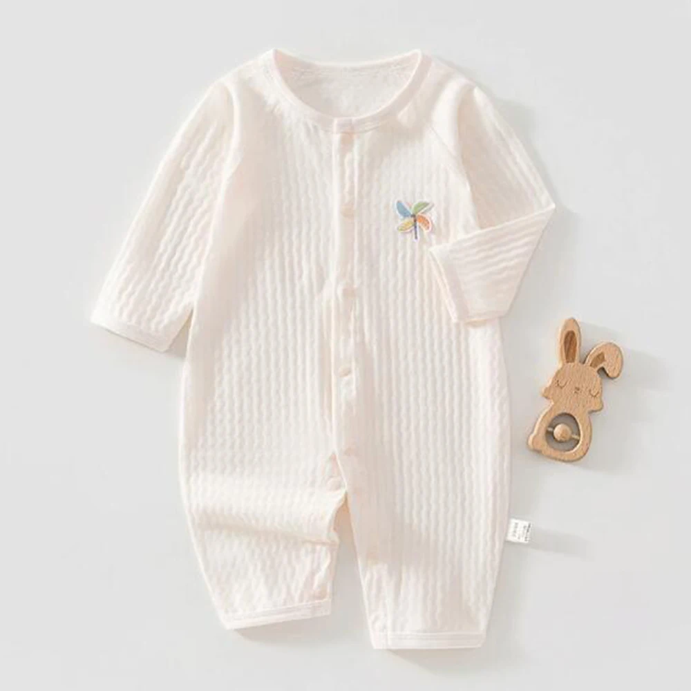 Baby Boy Romper Long Sleeve Summer Thin Baby Girl Boutique Clothes Solid Color Newborn Infant Jumpsuit Hot Sale