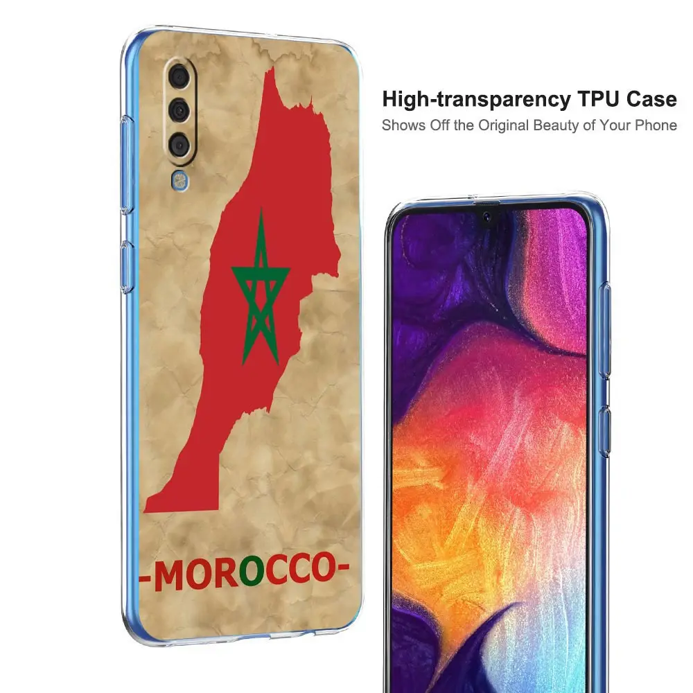 Morocco Flag Passport For Samsung Galaxy A14 Case A50 A70 A30 A40 A20E A10S A20S A02S A04S A12 A22 A32 A34 A42 A52 5G A54 Cover