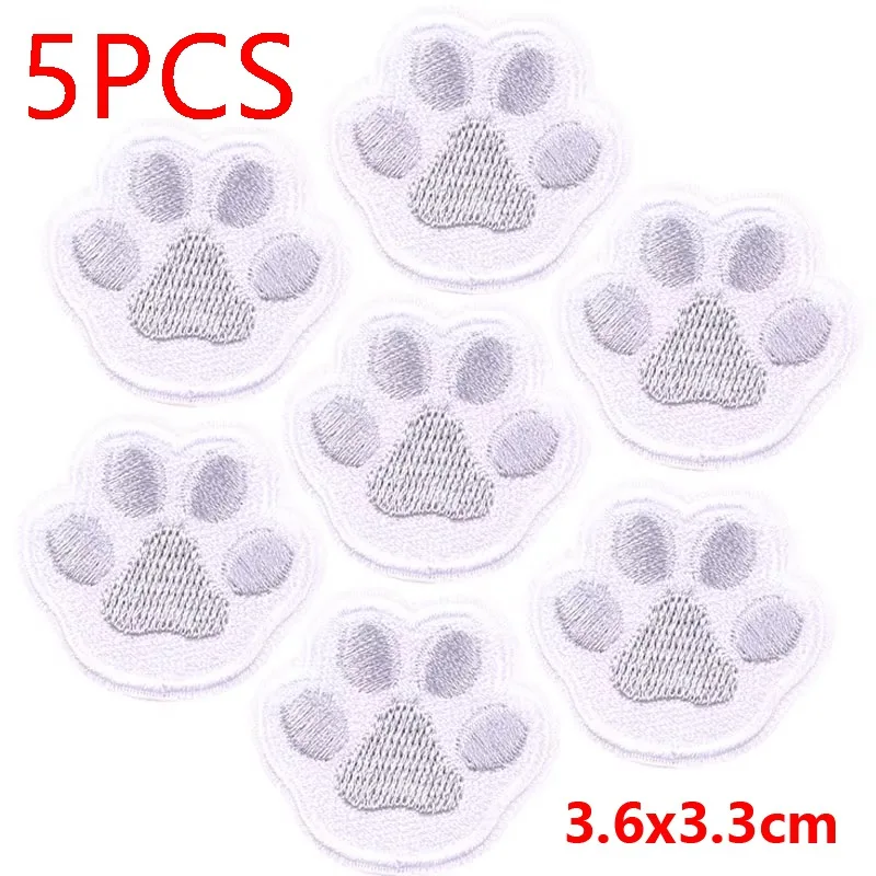 5PCS/Lots Cat Paw Unicorn Embroidered Patches For Clothing Cartoon Embroidery Patch For Clothes Iron On Patches On Clothes DIY