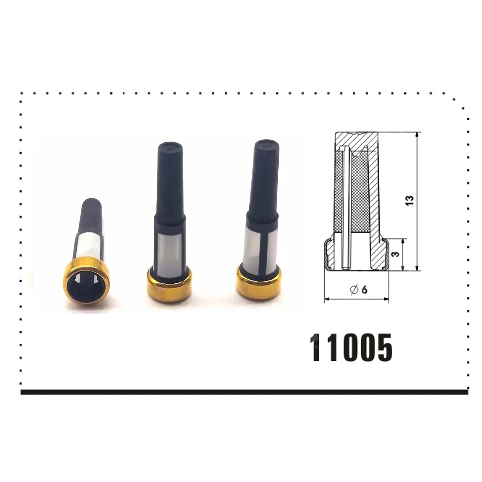 1000pcs WholesaleFuel Injector Micro Basket Filter for ISAN OEM 2325062040 Fuel Injector Repair Kits 6*3*21.45mm FL-11005B