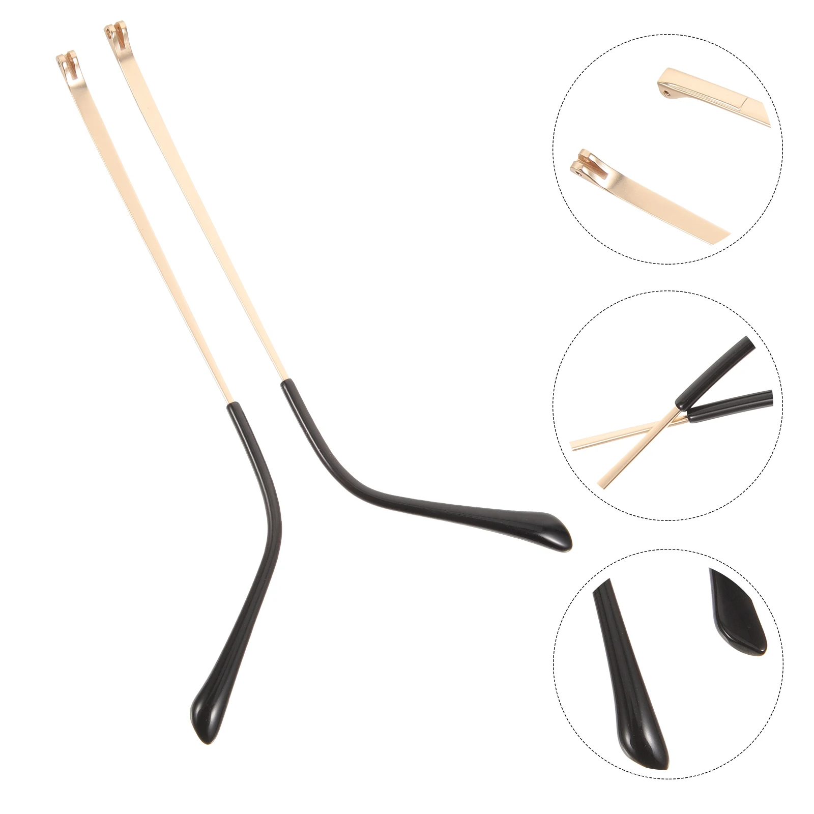 2 قطعة معبد النظارات المعدنية النظارات الذراع الساقين أجزاء النظارات العالمية استبدال معبد أسود خدمة طويلة