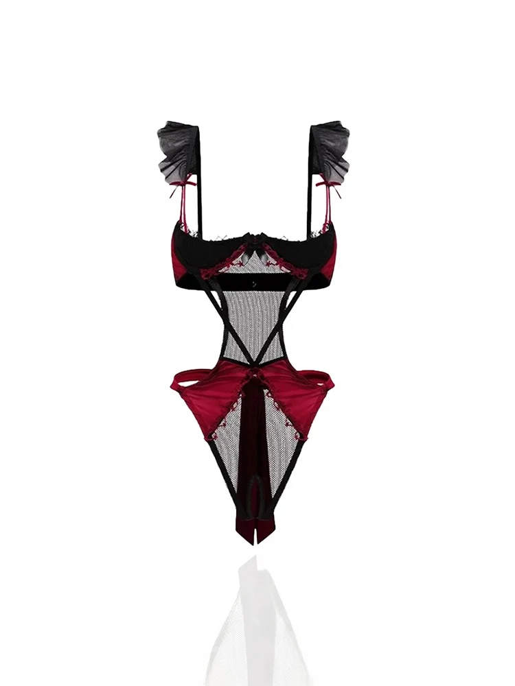 

Sexy One-Piece Nightgown Original Design Underwear High Waist ort Pants Tempting Small Chest Illusion No Need to Remove