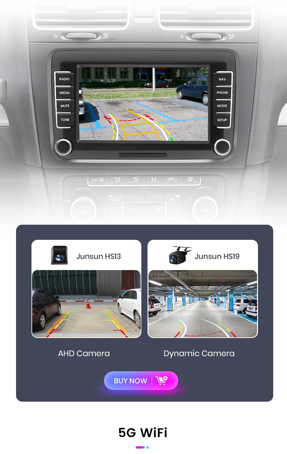 Junsun 7 "Wireless Carplay Android Auto Auto Radio für VW Passat B6 B7 T5 Tiguan Touran GOLF 6 POLO Stereo GPS Multimedia Player – Detail 25