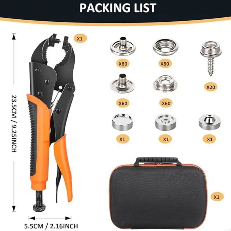 

G5AB Fastener Tool Set Fastener Pliers Adjustable Setter Install Tool Pliers for Replacing Tarps