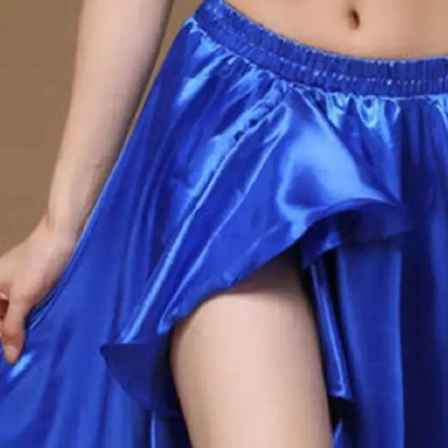 

Танцевальная балетная юбка для косплея, женская юбка для современного танца, эластичная талия, гофрированный подол, юбка с боковыми разрезами, сплошной цвет