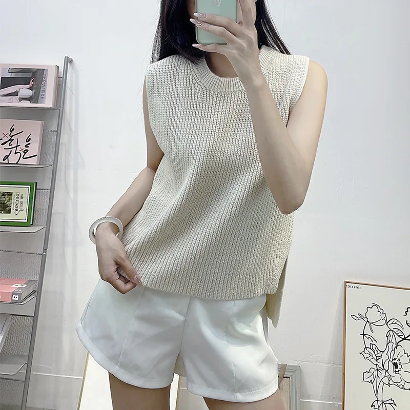 

Свободный рта Svel круглый Ne вязаный жилет женский модный осенне-зимний Новое поступление MJ домашний универсальный топ простого дизайна