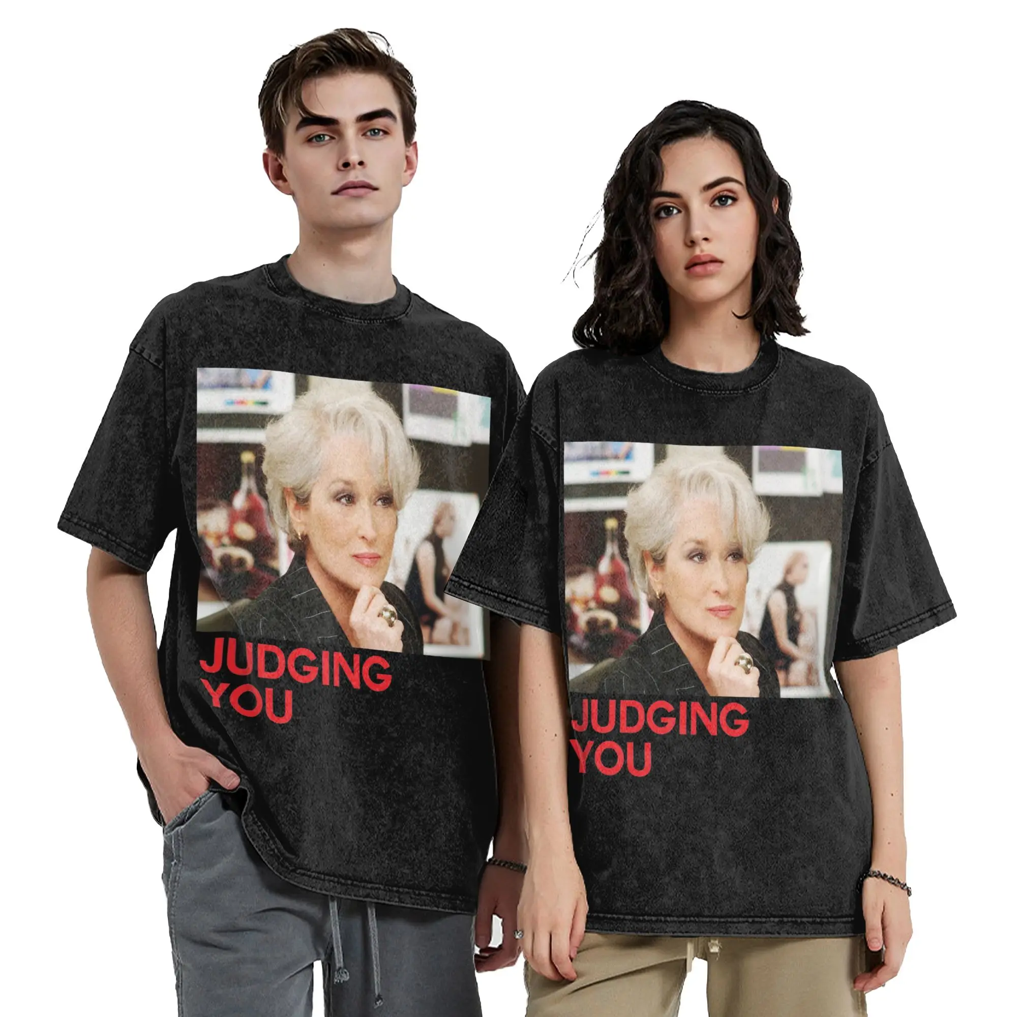 Miranda Priestly Washed T Shirts Streetwear Hip Hop Cool T-Shirts Tees for Men Women Short Sleeve Harajuku Summer