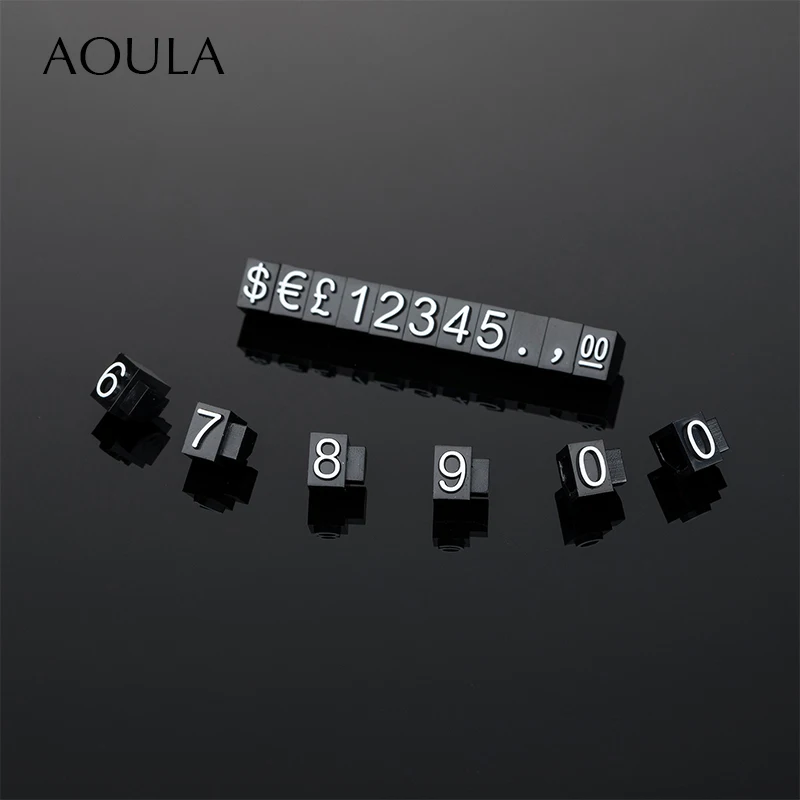 10 Sets Adjustable Dollar Price Display Cube Numbers Price Tag for Retail Jewelry Shop Pricing Label Blocks with Letter Assembly