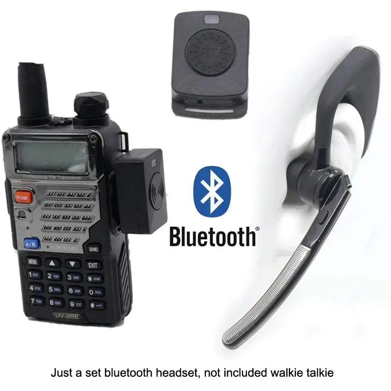 

Wireless Radio Walkie Talkie Bluetooth PTT Headset Earpiece For Baofeng UV-5R UV-82 for KENWOOD Microphone Headset Adapter