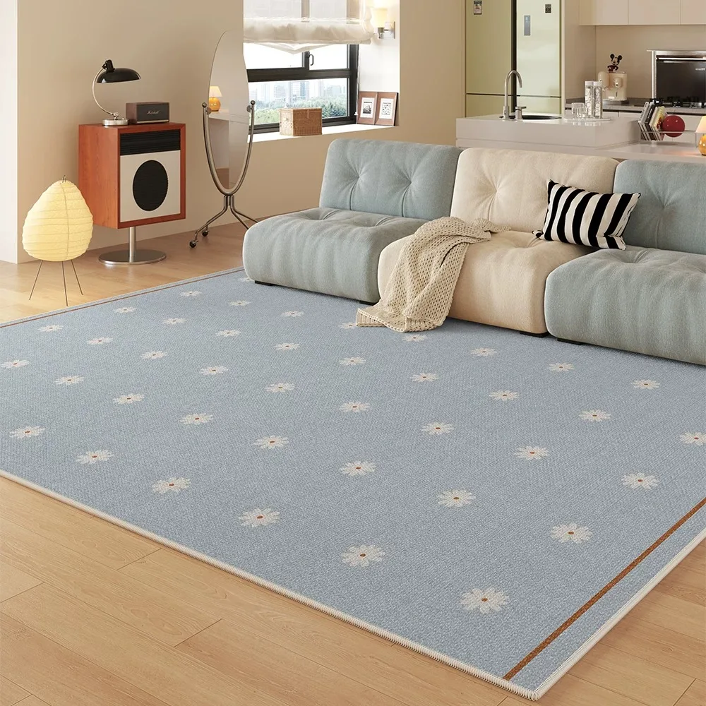 Blue French Large Area Carpet for Living Room Rug Short Plush Soft Bedroom Mat Home Decoration Rugs Alfombra Salón Grande 거실카페트