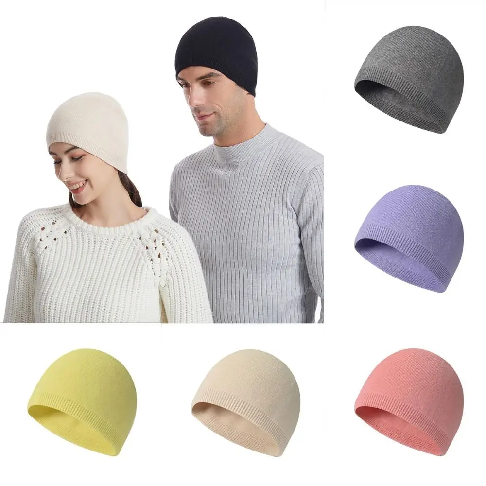 Solid Color Beanie Hat New Winter Windproof Wool Caps Warm Earmuffs Knitted Hat Women