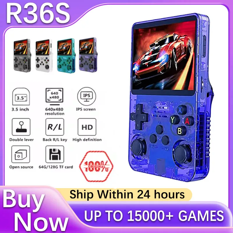 

Игровая консоль R36S с открытым исходным кодом, 256 ГБ, 3,5-дюймовый IPS-экран, портативная, на Linux ARKOS | Лучший игровой подарок