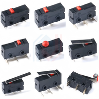 10Pcs Mini Micro Limit Switch NO NC 3 Pins PCB Terminals SPDT 5A 125V 250V 29mm Roller Arc lever Snap Action Push Microswitches