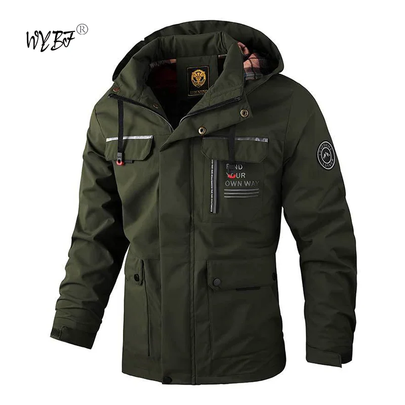 Casual Men's Fashion Windbreaker Jackets Hooded Jacket Man Waterproof mountains Soft Shell Climb Outdoor Camp Out Fishing Coat