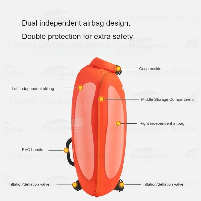 

Водонепроницаемая надувная сумка Naturehike 18 л/25 л для плавания, походов, пляжа, хранения вещей, водонепроницаемый двойной надувной буй-гермомешок