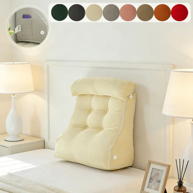 

Headrest with Detachable Headrest and Adjustable Side Pocket Design for Cervical Spine Fit Sofa Backrest Cushion on The Bed 쿠션