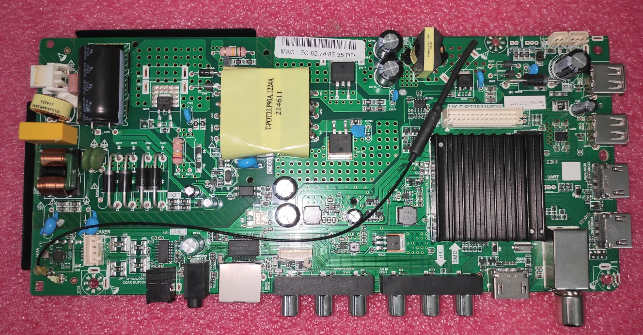 

Free shiping! HK.T.RT2831P639 Wifi network TV motherboard 50--63V 1366X768 550MA working good