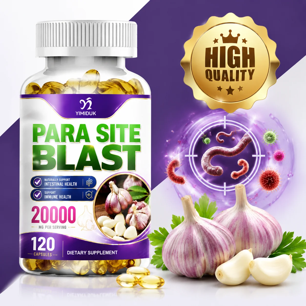 Parasite Cleanse Supplement- Bowel Detox,  Support Digestive Health, Immune Boost, Parasite Removal, for Gut Wellness