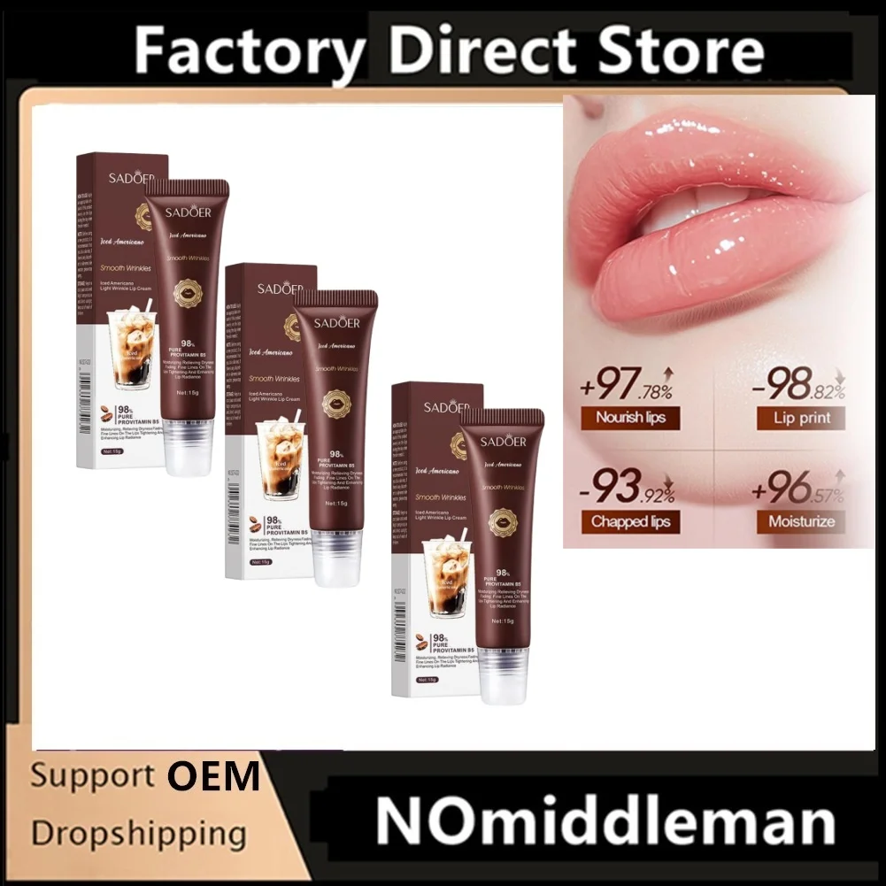 Baume à lèvres hydratant à la caféine et crème pour les mains, nourrissant, Anti-fissuration, éclaircissant, estompe la ligne des lèvres, crème pour les lèvres dodues, 3 pièces/lot