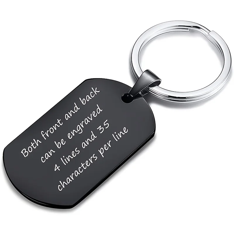 Custom Men\'s Keychain Valentine\'s Day Gift Personalized Friendship Lettering Stainless Steel Keyring Personalized Birthday Gift