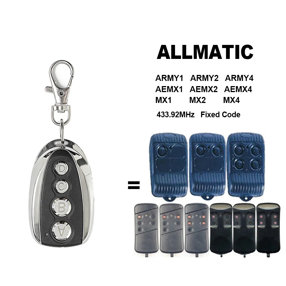 Silver Border 433/433.92MHz Universal Clone Remote Controller Garage Fixed code Shutter Gate Cloner Keychain