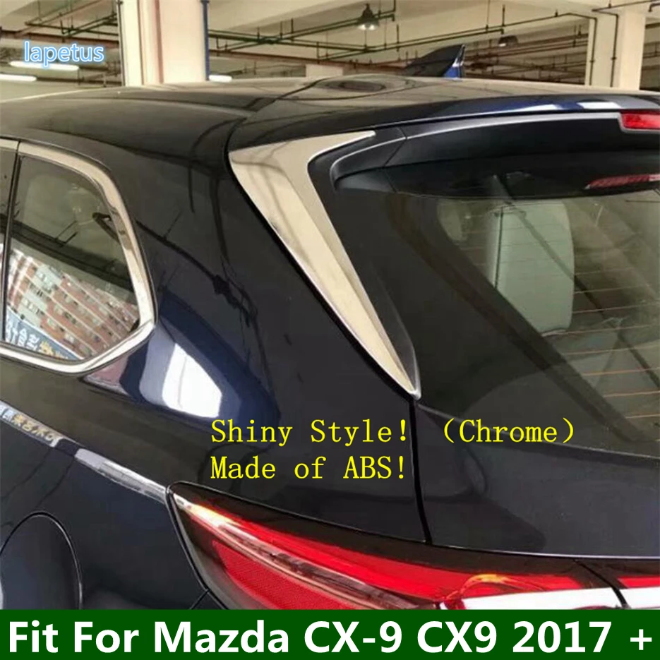 

Rear Triangle Window Spoiler Wing Cover Trim Panel Cover Decor Frame Fit For Mazda CX-9 CX9 2017 - 2020 Chrome Car Accessories