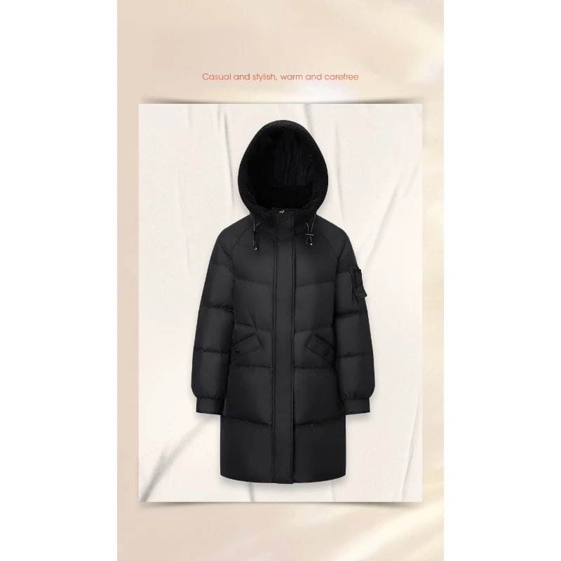 Chaqueta de invierno Chericom para mujer 2025 Otoño Invierno nueva en chaqueta de plumón de longitud media con capucha abrigo cálido y pesado Y309117Y