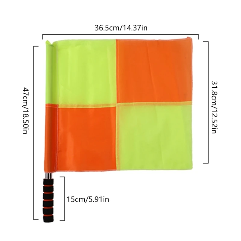 2 Pcs Sports Game Football Linesman Flags Soccer Referee Flags Portable Checkered Linesman Flags with Bag Easy to Use