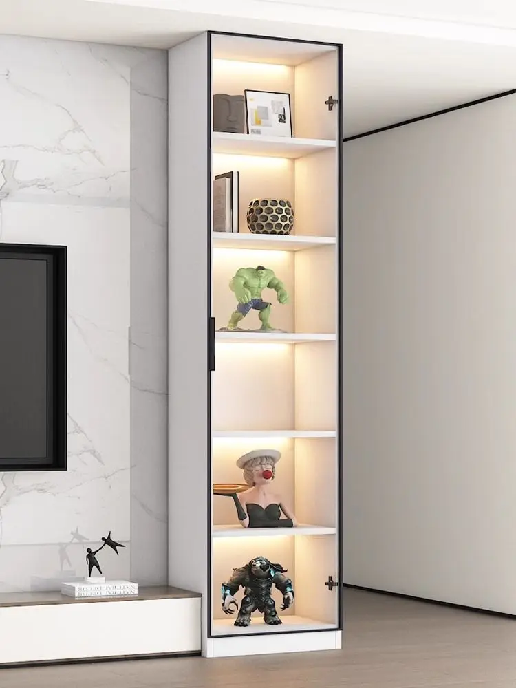 xx-Bookcase display cabinet Floor-to-ceiling wine cabinet Household living room glass door^
