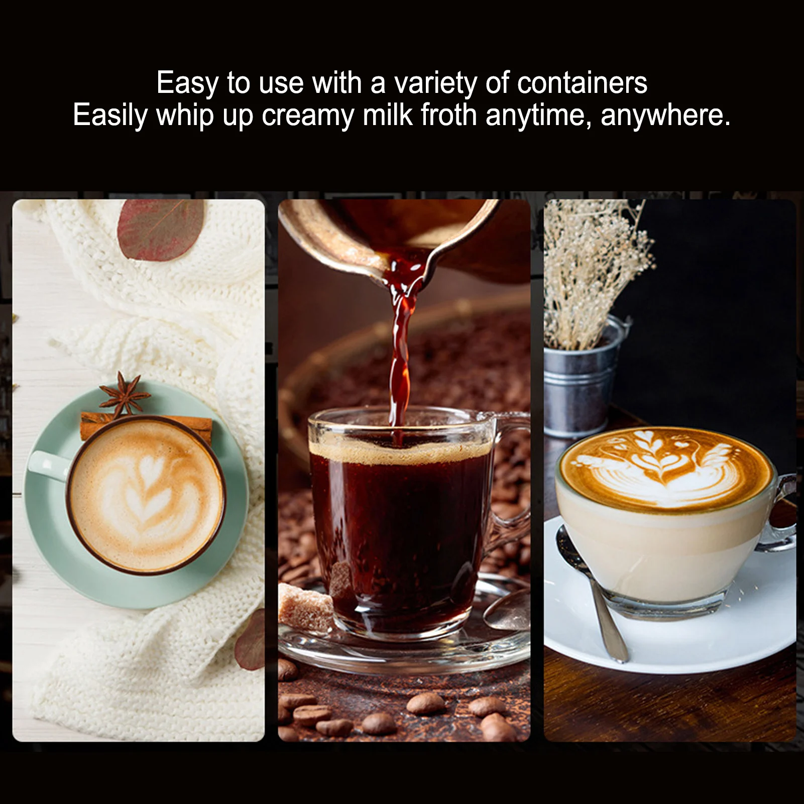 음료 계란 조미료 배터리 구동 주방 기기용 휴대용 전기 거품기 미니 거품 제조기