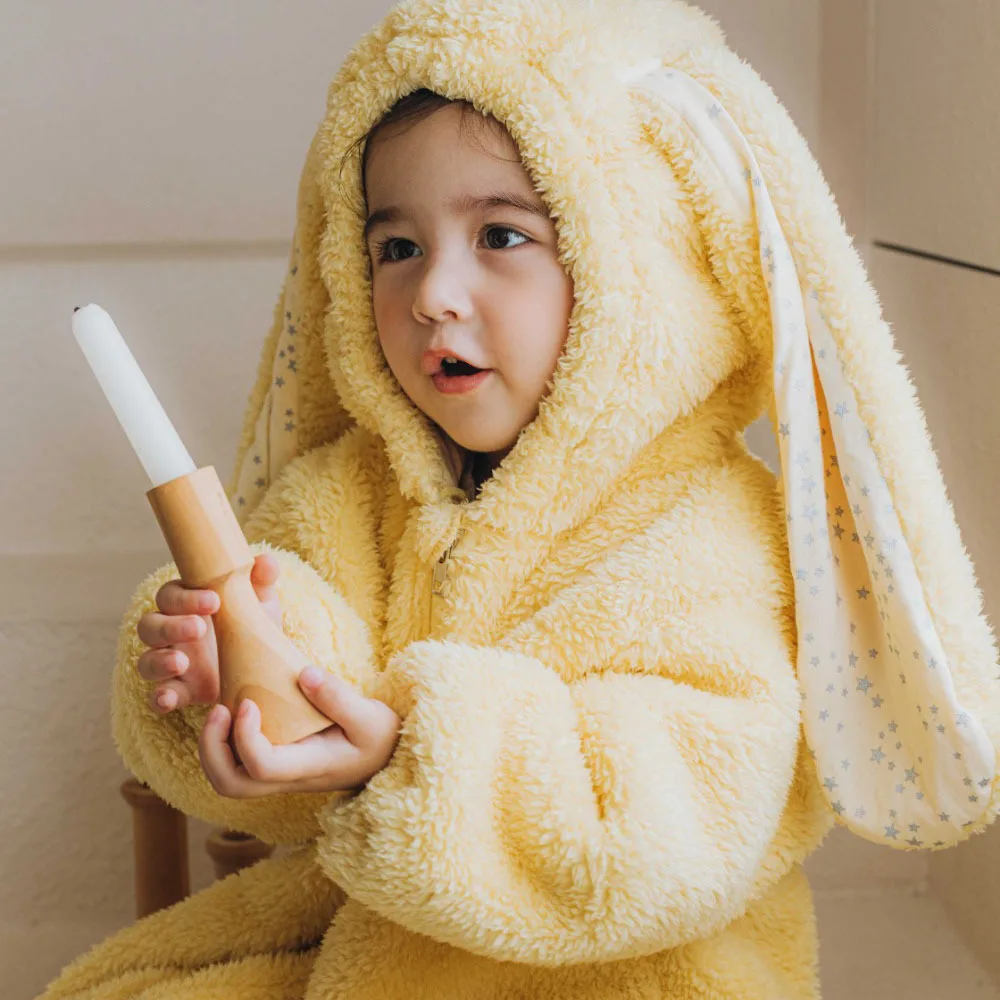 

Cute Girls Winter Loose Rabbit Romper Slouchy Comfortable Zipper Jumpsuit Hooded Pajamas Baby Boys Plush Homewear Outfits